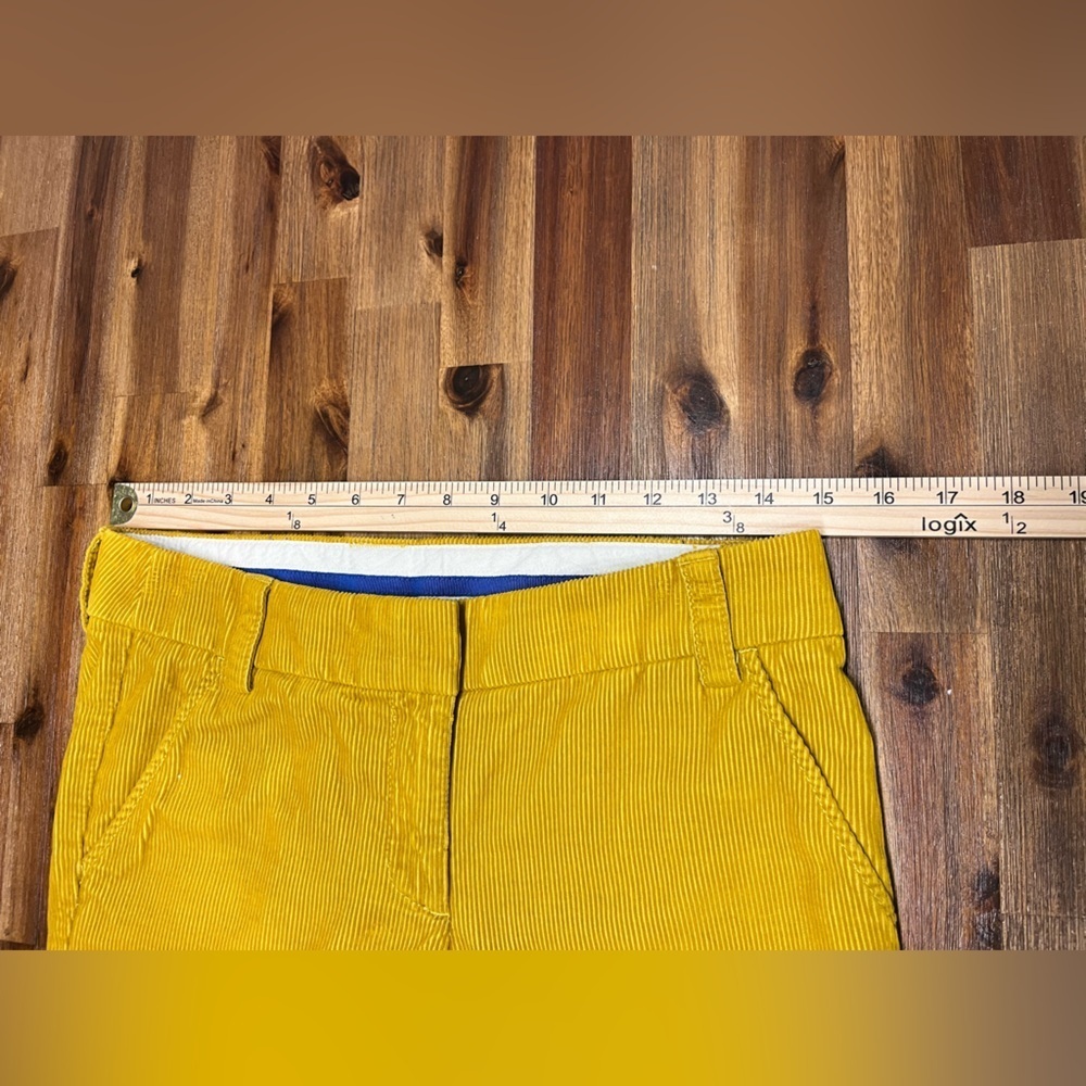 J Crew Retro Mid Rise City Fit Corduroy Pants Trousers Gold Flare Mustard size 2 - Picture 2 of 7